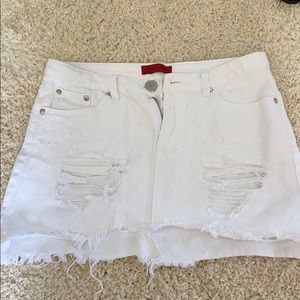 signature eight mini skirt white denim M